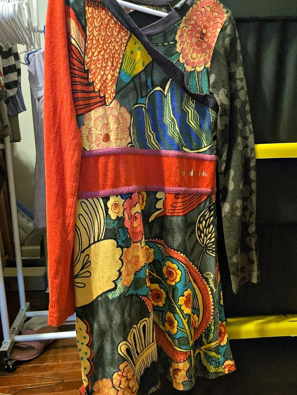 Desigual Floral Midi Dress in PINK & Orange